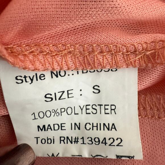 TOBI Womens Front Ruffle Adjustable Spaghetti Strap Scoop Neck Pink Dress Small - Picture 10 of 10